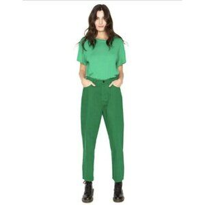 Sandrine Rose X Free People Green Wide Leg Painter Sapin Jeans Women's Sz 28 NWT